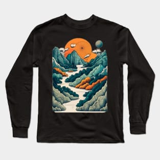 painting of moutains Long Sleeve T-Shirt
